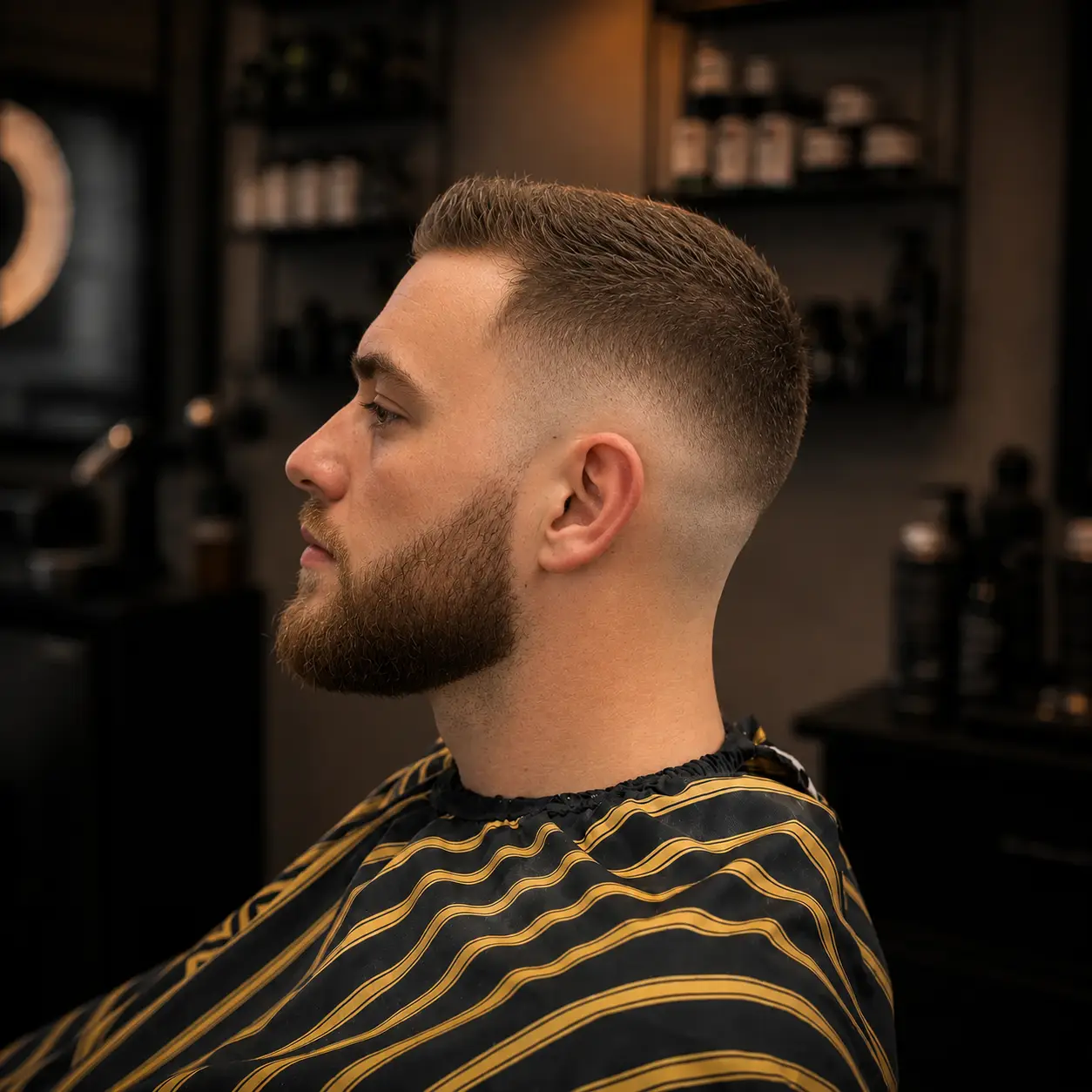 Mand med Drop-fade frisure