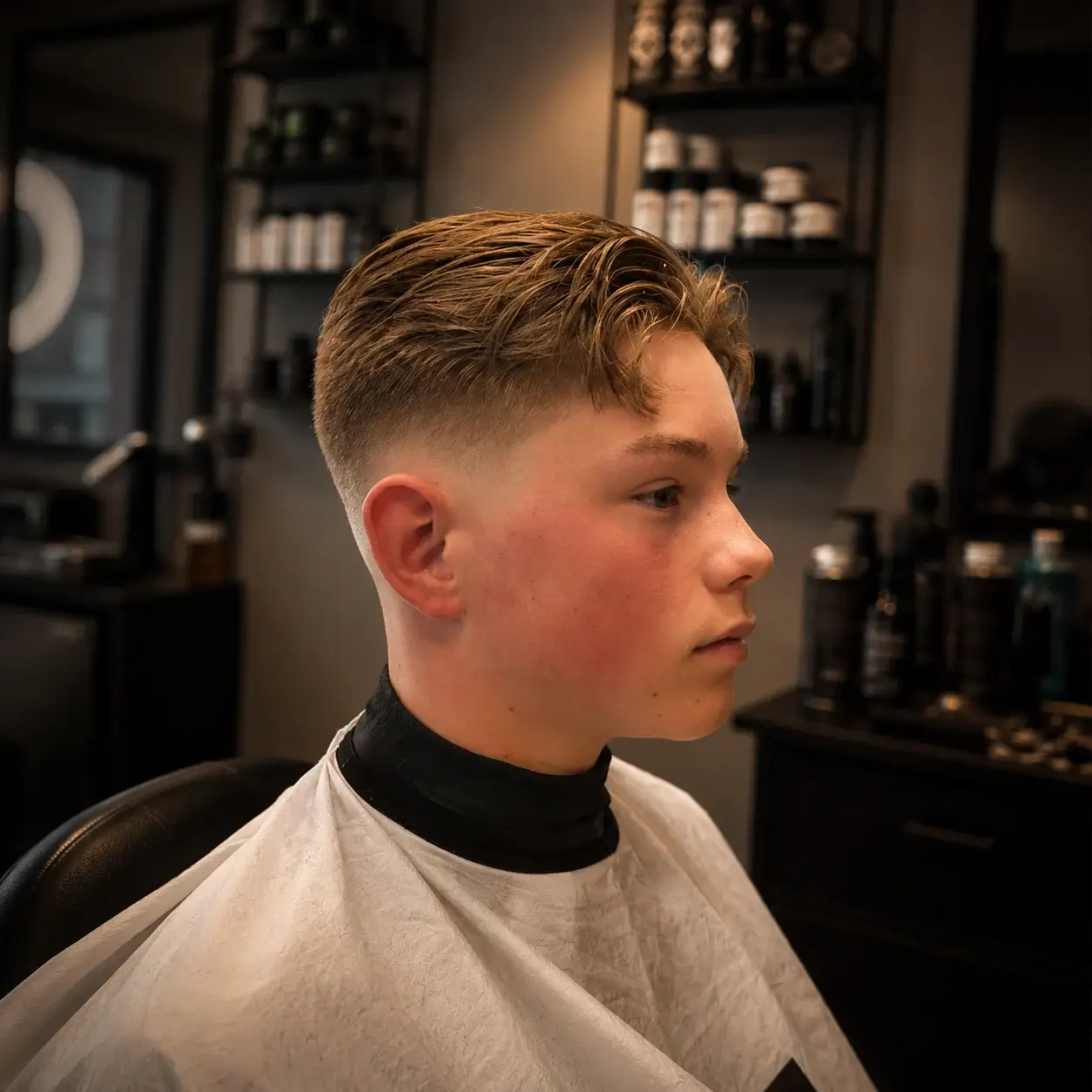 Ung mand med mid fade-frisure